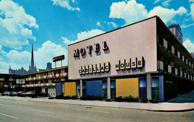 Cadillac House Motel - Vintage Postcard